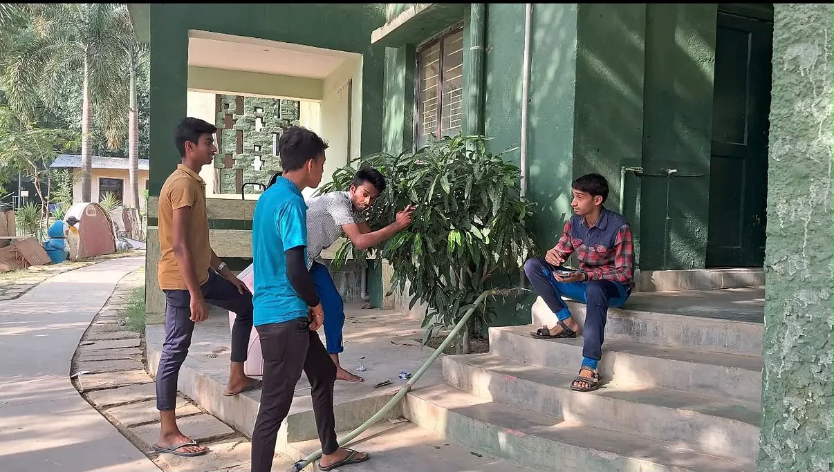 Small group filming together